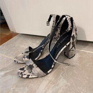 Madden Girl Black and White Snake Print Heels